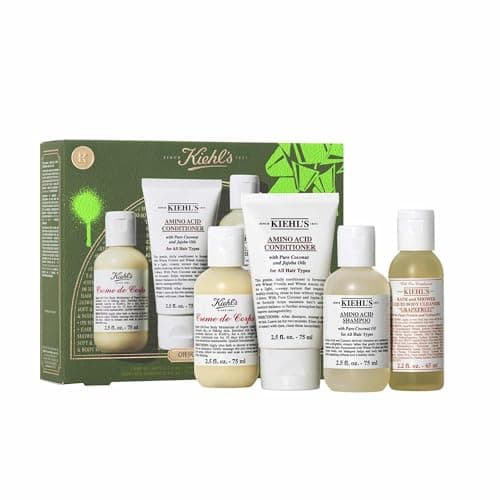Image of Kiehl's Holiday Gift Set with 4 Moisturising Essentials for Hair & Body – Cleanses, Hydrates & Nourishes with Shampoo, Conditioner, Body Cleanser & Lotion