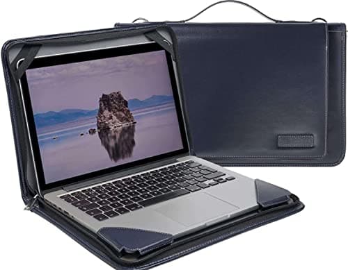 Image of Broonel Blue Leather Laptop Messenger Case - Compatible with Dell Latitude 5310 13.3" 2-in-1 Business Laptop