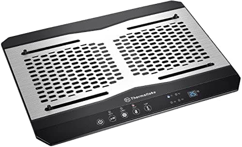 Image of Thermaltake Massive TM Aluminum Panel Dual 120mm Fans Adjustable Temperature Sensor 10"-17" Laptop Notebook Cooling Pad CL-N002-PL12BL-A,Black