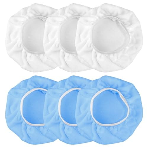 Image of Polishing Hood Set of 6 Microfibre Polishing Hoods Compatible with Einhell Battery Car Polisher CE-CB 18/254 Li & Einhell CC-PO 90 for 220 mm-250 mm Polishing Machines, Blue and White