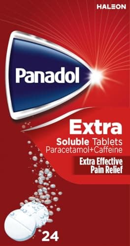 Image of Panadol Extra Soluble Paracetamol Tablets 500mg, Painkiller and Headache Relief with Caffeine,Pack of 24