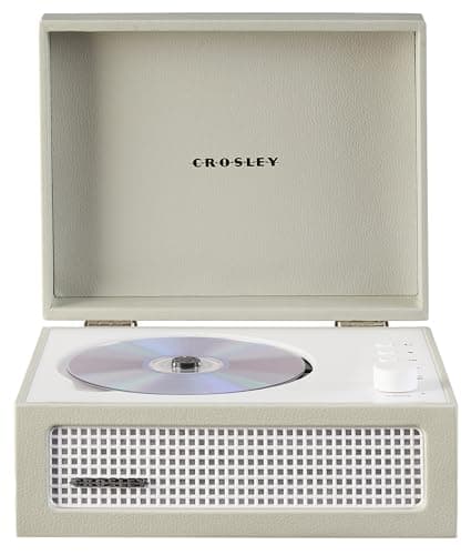 Image of Crosley Voyager Portable CD Player with Bluetooth, Built-In Stereo Speakers & FM Radio – Rechargeable CD Players for Home, Office & Travel with Headphone Jack, Aux Input - Vintage Suitcase Design