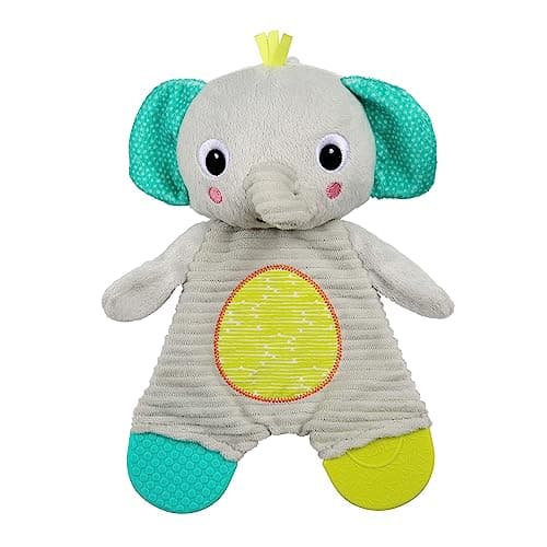 Image of Bright Starts Snuggle & Teethe BPA-Free Crinkle Teething Plush Baby Toy - Elephant