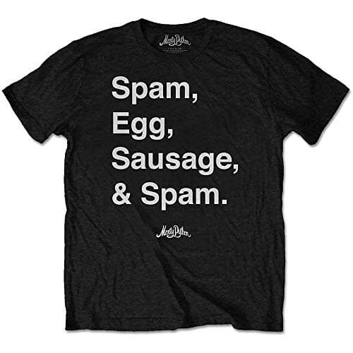 Image of Monty Python Spam Official Tee T-Shirt Mens Unisex (Large) Black