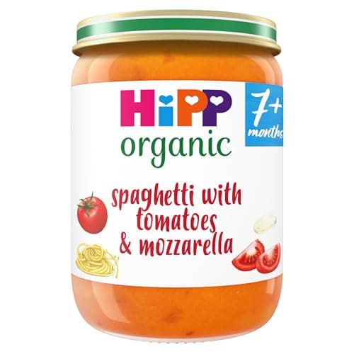 Image of HiPP Organic Spaghetti with Tomatoes & Mozzarella Baby Food Jar 7+ Months 190g (Pack of 6)