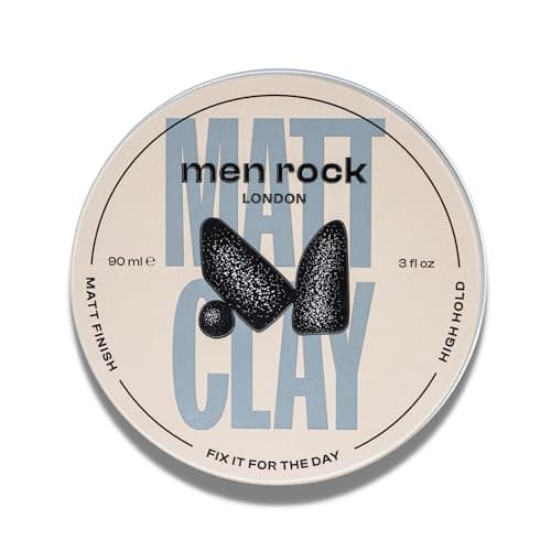 Image of Men Rock Matt Clay - 90ml High Hold, Matte Finish for Thicker, Fuller Hairstyles, Nourishing Cocoa Butter, Sunflower & Almond Oils