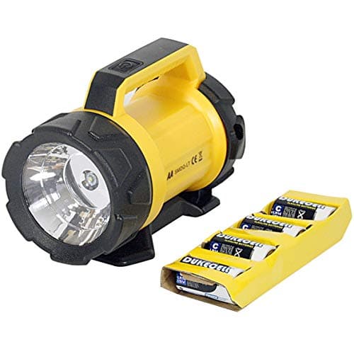 Image of AA Heavy Duty LED Torch AA3881 – 180 m Beam Distance, Adjustable Base 6 Angles, 120 Lumens, Weatherproof, Batteries Included, Black Yellow