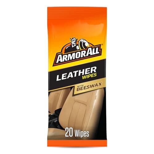 Image of Armor All Leather Wipes With Beeswax, Biodegradable Leather Car Cleaning, Interior Wipes, 20 Count Flat Pack