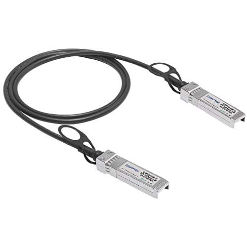 Image of QSFPTEK 10Gb/s SFP+ DAC Cable 0.5 Meters (0.5M), 10GBASE-CU Passive Direct Attach Copper Twinax SFP+ Cable for Cisco SFP-H10GB-CU50CM, Ubiquiti, D-Link, Supermicro, Netgear, Mikrotik
