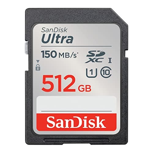 Image of SanDisk 512GB Ultra SDXC Card, SD Card, Memory Card With Up To 150 MB/s Read Speeds, For Entry Level And Mid-range Compact Camera's, Full HD Video, UHS-I, Class 10, U1