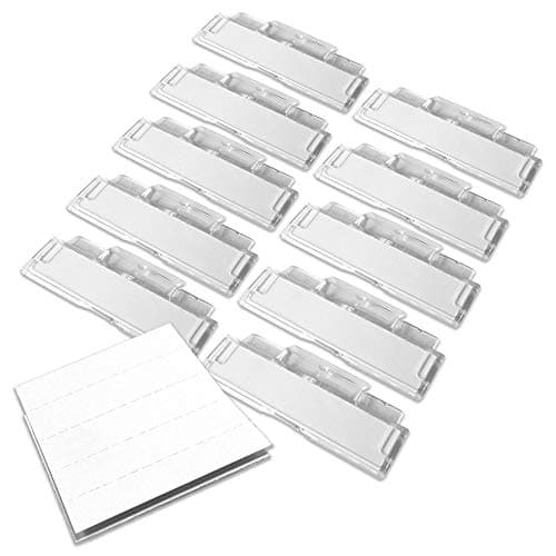 Image of Habercrafts 50 Clear Plastic Suspension File Tabs & Inserts - Hanging File Tabs & Repositionable Label Inserts for Suspension Folders