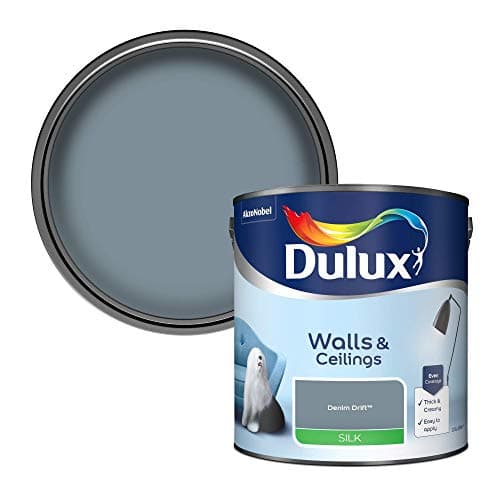 Image of Dulux Walls & Ceilings Silk Emulsion Paint, Denim Drift, 2.5 Litres