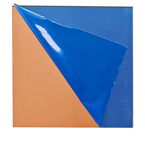 Image of C101 Pure Copper Sheets 4x4 inch (100x100mm) 1mm Thick with Protective Film - No Scratches, for Electrical Work, Jewelry Making, Crafts & DIY Projects (1-Pack)