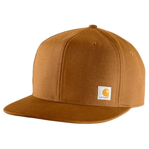 Image of Carhartt Men's Firm Duck Flat Brim Cap, Brown, One Size