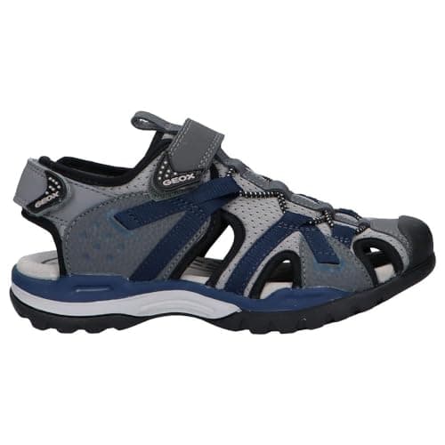Image of Geox Boy's J920RB0CE14C0739 J Borealis Boy B Fisherman Sandal, DK GREY/NAVY, 2.5 UK