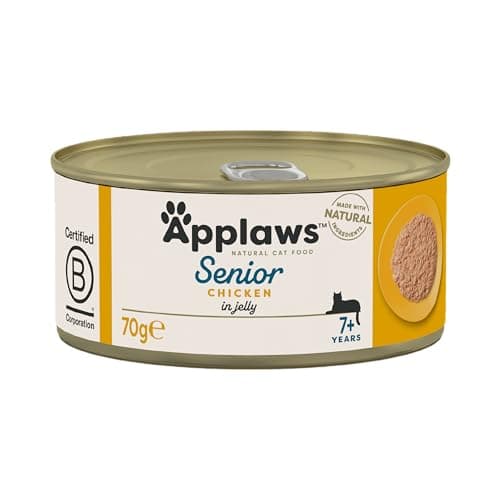 Image of Applaws Natural Senior Wet Cat Food, Chicken in a Soft Mousse 70g Tin (Pack of 24 x 70g Tins)