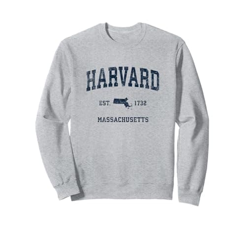Image of Harvard Massachusetts MA Vintage Sports Design Navy Print Sweatshirt