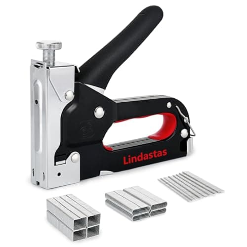 Image of Staple Gun,Heavy Duty Staple Gun,3 in 1 Upholstery Heavy Duty Staple with 1200 Staples,Adjustment Nail Steel Gun for Wood, Crafts, Carpentry, Decoration DIY (Black Duty Heavy Staple+1200nail)