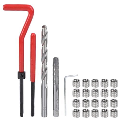 Image of Cocoarm M7 Thread Repair Kit With Transparent Plastic Box, Restoring Thread Repair Tools 25Pcs Thread Repair Insert Set Suitable for Steel, Iron, Aluminum, Blind Hole Processing