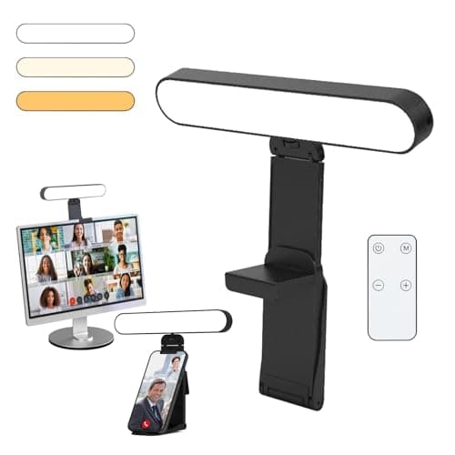 Image of SMOCTAR Video Conference Light for laptop & phone, Desk Ring Light with Stand, Zoom Meeting Light for Video Calls Selfie Makeup PC Webcam, Live Streaming Light with Remote Control