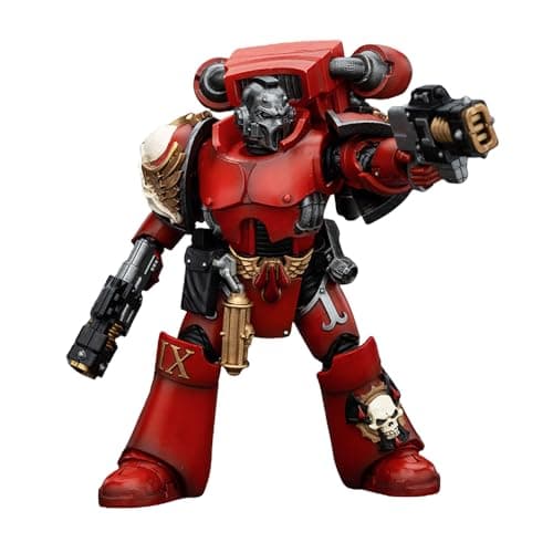 Image of JOYTOY Warhammer The Horus Heresy Blood Angels Angel's Tears Squad - Erelim with Volkite Serpentas 4in 1/18 Scale Collectible Action Figure with Exquisite Design, Gifts for Fans & Collectors