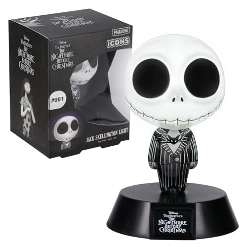Image of Paladone Jack Skellington Icon Light - Officially Licensed Nightmare Before Christmas Merchandise, Collectible Gift for Film Fans, Spooky Halloween Decor, Battery Powered, (10 cm)