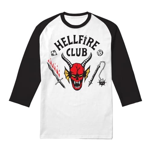 Image of Stranger Things Hellfire Club Unisex T Shirt, White/Black, Small
