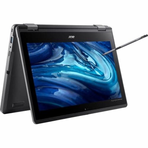 Image of Acer TravelMate Spin B3 B311RN-33 TMB311RN-33-C62J 11.6" Touchscreen Convertible 2 in 1 Notebook - HD - 1366 x 768 - Intel N100 Quad-core (4 Core) - 8 GB Total RAM - 128 GB SSD - Black