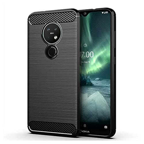 Image of GAPlus Nokia 3.4 (2020) Case - Black Ultra Slim Carbon Fibre Shockproof Bumper Case Cover For Nokia 3.4