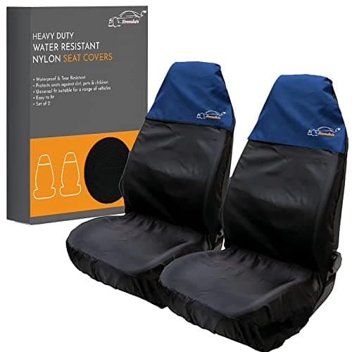 Image of Xtremeauto Car Seat Covers Front Pair - Coloured Top Car Seat Cover Set, Heavy Duty Universal Fitting Set Of 2 Car Seat Protectors, Water Resistant Easy Clean Seat Covers For Car (Blue)