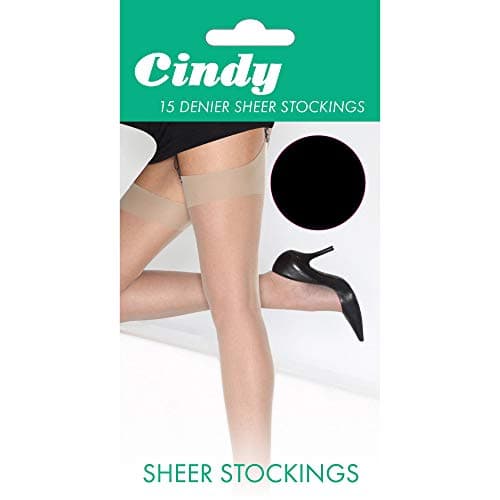Image of Cindy Womens/Ladies 15 Denier Sheer Stockings (1 Pair) (One Size (UK Shoe 3-8)) (Black)