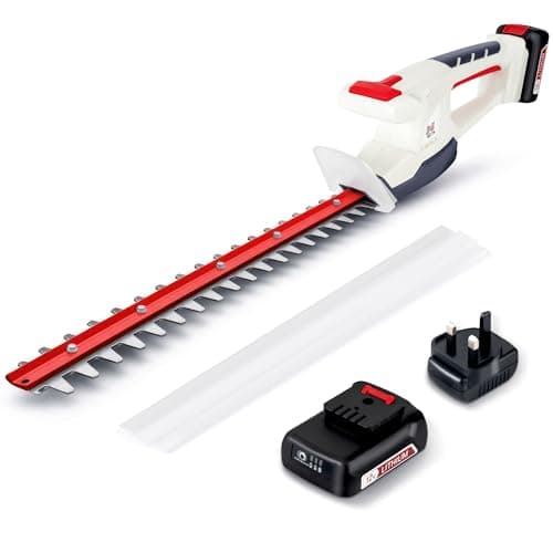 Image of NETTA Cordless Hedge Trimmer & Tree Trimmer - Ultra-Light 2kg, Lithium-Ion Battery & Charger Included – 450mm Laser Blade Electric Trimmer - 16mm Tooth Opening Electric Cutter for Bushes & Branches