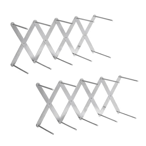Image of 2 Piece Barbecue Set: Adjustable Stainless Steel Spareribs Holder Grill - Pot Lid Holder & Chopping Board Holder for Grill/Kitchen