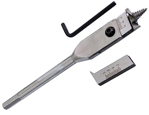 Image of 22-76mm Adjustable Spade Bit Tool Expansive Flat Woodworking Boring Drill Bit Set