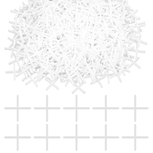 Image of 1000 Pcs Tile Spacers 1.5mm Plastic Cross Shaped Gasket Spacers Tiling Tools Wall Floor DIY Paving Tiling for Accurate Positioning Ceramic Tile Installation Tools for Fixing Mat Tiles Leveling (White)