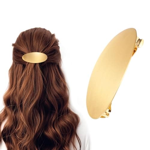 Image of Mabor Gold Hair Barrettes for Women, French Metal Large Non-Slip Hair Clips, Vintage Clasp for Thick Long Hair Wedding Prom Formal Accessories