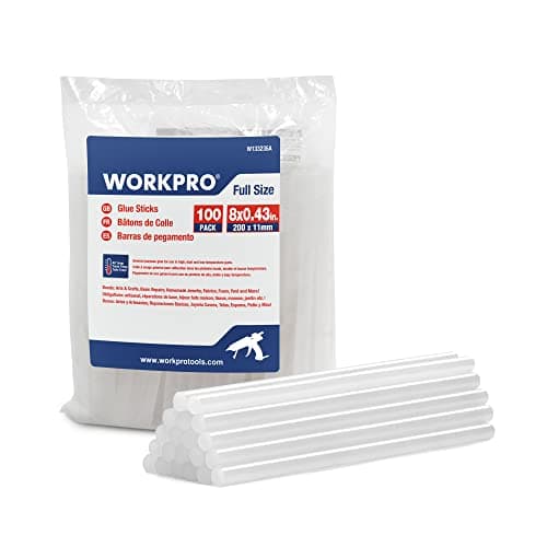 Image of WORKPRO Hot Glue Sticks 11 mm x 200 mm, 100-pack, Glue Gun Sticks Resin EVA for DIY Hobbycraft General Repairs, Home Decoration and Gluing Projects, Melting/Setting Time: 15 S