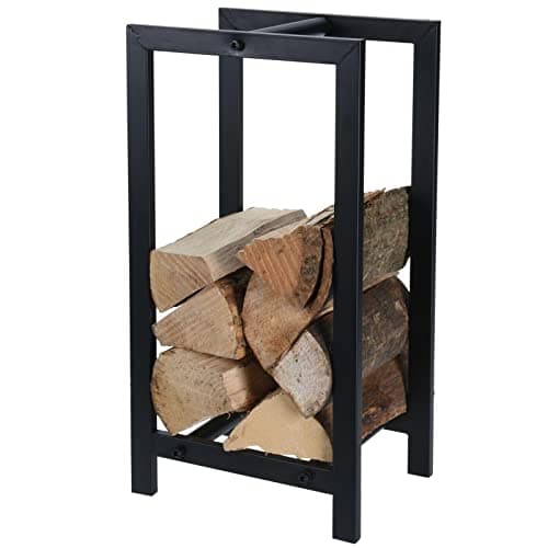 Image of Berkeley Log & Firewood Holder - Black Power Coated Steel Fireside Furniture - 60cm (H) x 22cm (W) x 30cm (L)