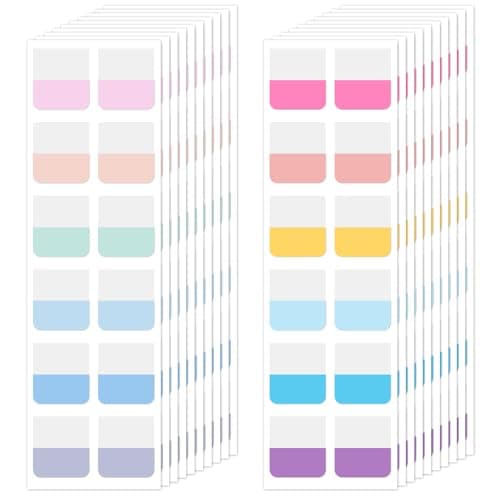 Image of 240 Pcs Annotation Tab Colored Sticky Tabs Dividers for Notebooks, Index Tabs Stick on Writable Repositionable Sticky Page Markers Kit for Pages, Reading Notes, Classify Files(12 Colors, 1 inch)