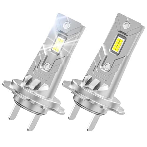Image of Lyai 2 Pack H7 LED Headlight Bulbs, 1:1 Mini Size 6000K Cool White Light, 40000LM H7 High Low Fog Beam Bulb Headlamp for Car and Motorcycles, Plug and Play, IP68 Waterproof