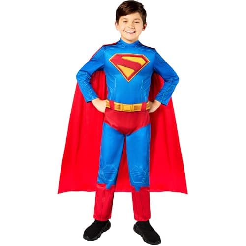 Image of Rubies Official DC Superman Costume, Kids Superhero Fancy Dress, Size 7-8 Years Halloween