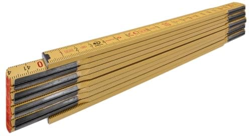 Image of STABILA Type 607 2m Yellow Wooden Folding Ruler Metric Scale