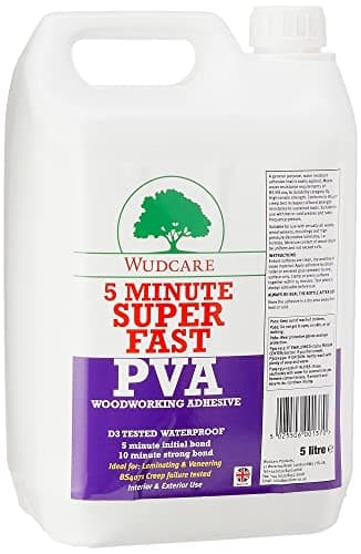 Image of Wudcare Five Minute Super Fast PVA Woodworking Adhesive Wood Glue 5 L