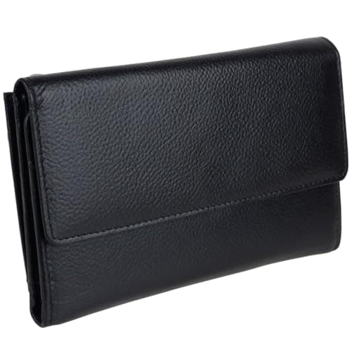 Image of Golunski Leather Ladies Tri-Fold Purse/Wallet - Black