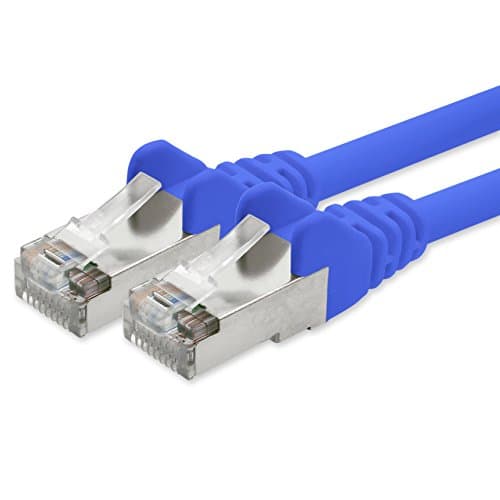 Image of 1aTTack.de Network cable CAT 5e foil and braid shielded SFTP network patch cable with 2x RJ45 plugs 2m blue