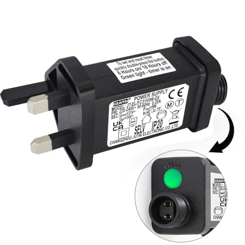 Image of CubePlug 31V Transformer for CZJUTAI JT-EL/FC31V with 8 Modes, Memory & 6 Hour Timer, for Christmas Tree Lights with multifunction button (9W/6W/4.5W/3.6W)