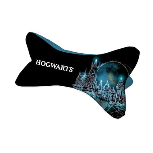 Image of Herding Harry Potter Ergonomic Reading Cushion, Bone, 40 x 18 x 18 cm, Magic Neck Support Pillow with Licensed Hogwarts Motif, 100% Polyester, Reading Relaxation Pillow for Fantasy Fans, Black