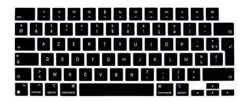 Image of XHLWZR French Language AZERTY Silicone Keyboard Cover Skin for MacBook 2026 Neo 13"(A18)& Air13.6 15"(M5-M2) & Pro14 16"(M5-M1) A3404 (512G) with touch ID A3448 A3449 EU Layout