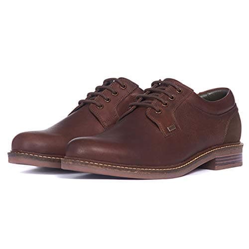 Image of Barbour Mens Herrington Leather Work Smart Casual Walking Metal Logo Shoes - Teak - 7