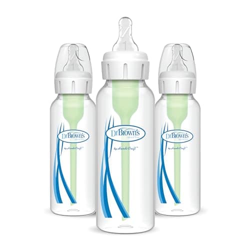 Image of Dr. Brown's Anti-Colic Options+ Narrow Baby Bottle, 8oz/250ml, with Level 1 Slow Flow Teat, 3-Pack